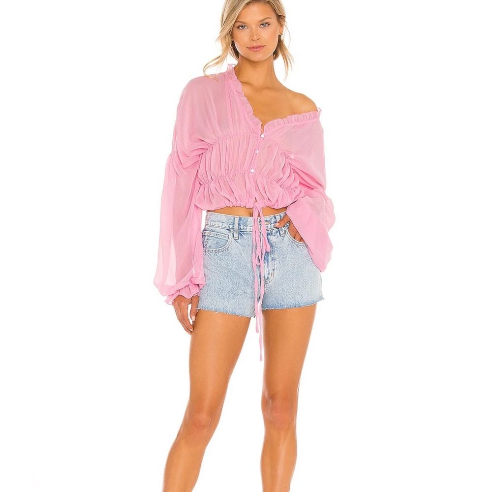 SNDYS Bali Top in Baby Pink size XS